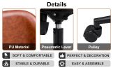 Modern home brown PU Office chair adjustable 360 ¬∞ swivel chair engineering plastic armless swivel computer chair with wheels living room bedroom off