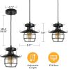 DGY Vintage Farmhouse Pendant Light Rustic Metal Caged Pendant Lights Black Cage Hanging Lamp for Kitchen Island Entryway Bedrooms Living Room Barn,Ad