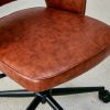 Modern home brown PU Office chair adjustable 360 ¬∞ swivel chair engineering plastic armless swivel computer chair with wheels living room bedroom off