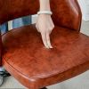 Modern home brown PU Office chair adjustable 360 ¬∞ swivel chair engineering plastic armless swivel computer chair with wheels living room bedroom off