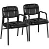 Faux Leather Home Office Chair with Armrests, Set of 2
