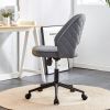 Modern home dark grey PU Office chair adjustable 360 ¬∞ swivel chair engineering plastic armless swivel computer chair with wheels living room, office