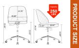 Modern home brown PU Office chair adjustable 360 ¬∞ swivel chair engineering plastic armless swivel computer chair with wheels living room bedroom off