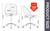 Modern home dark grey PU Office chair adjustable 360 ¬∞ swivel chair engineering plastic armless swivel computer chair with wheels living room, office