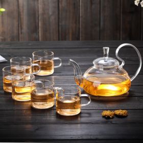 Tea Making Device Flower Pot Filter Set Of Glass Tea Set (Option: Small High Handle 6 Tumbler)