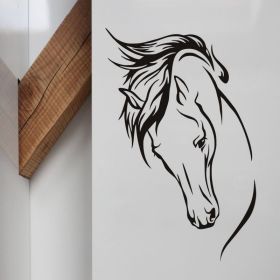 Living Room Bedroom Art Horse Head Wall Sticker (Option: Small Size)