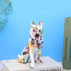 Water Transfer Printing Graffiti Colorful Dachshund German Shepherd Dog Home Birthday Gift Decoration (Option: German Shepherd Dog White)