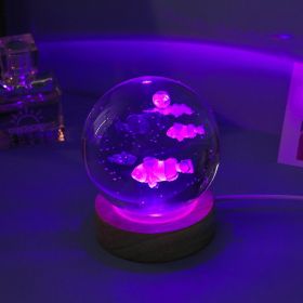 Crystal Ball Colorful Luminous Wooden Base (Option: Clownfish-Ball Base)