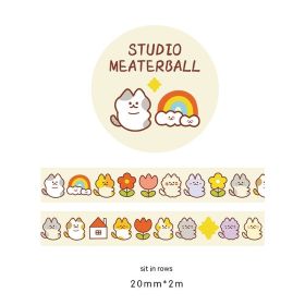 Nico Meow Series Journal Tape (Option: Regimented Rows 20 MmX2m)