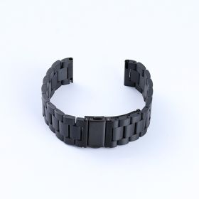 Fashion Simple Stainless Steel Leather Strap (Option: Quality Black-20mm)