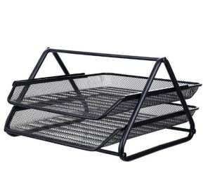Iron Three Layer File Tray Office Supplies Multi-functional File Holder (Option: 2 Layers)