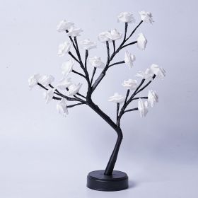 Table Lamp Flower Tree Rose Lamps Fairy Desk Night Lights USB Operated Gifts For Wedding Valentine Christmas Decoration (Option: White Rose-Usb Plug In)
