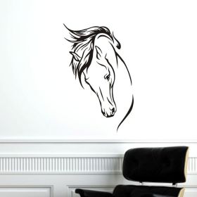 Living Room Bedroom Art Horse Head Wall Sticker (Option: Large Size)