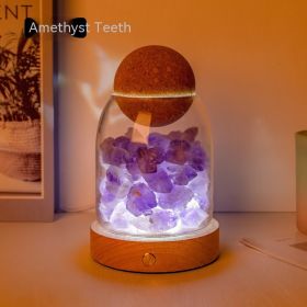 Aromatherapy Oil Fragrant Stone Indoor Small Night Lamp Decoration (Option: 2to3cm-Amethyst Teeth)