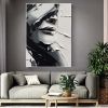 Hand Painted Oil Painting Abstract Black And White Face oil Painting Black White Wall Art Large Black And White Painting Living Room Hallway Bedroom L