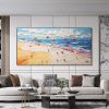 Hand Painted Oil Painting Abstract Beach Vacation Commemorative Oil Painting Original Hand-Painted Summer Landscape Colorful Parachute Wall Art 3D Cre
