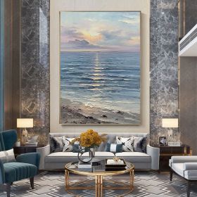 Hand Painted Oil Painting Original Oil Painting on Canvas Sea Landscape Painting Large Wall Sky Sea Painting Sea Level Painting Of Sunrise Landscape L (style: 1, size: 100x150cm)