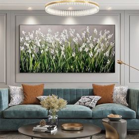 Hand Painted Oil Paintings Wall Art Abstract Large Flower Canvas Paintings  Living Room Hallway Bedroom Luxurious Decorative Painting (style: 1, size: 75x150cm)