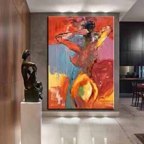 Handmade Hand Painted Oil Painting Wall Modern Abstract Painting Canvas Nude Lady Painting Home Entryway Living Room Bedroom Luxurious Decoration Pain (style: 2, size: 90x120cm)