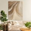 Hand Painted Oil Painting Time River Art Boho Wall Art Brown Abstract Minimalist Wall Art Painting Living Room Wall Decor 3D Texture Art Canvas Oil Pa