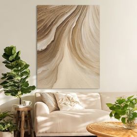 Hand Painted Oil Painting Time River Art Boho Wall Art Brown Abstract Minimalist Wall Art Painting Living Room Wall Decor 3D Texture Art Canvas Oil Pa (style: 1, size: 60x90cm)