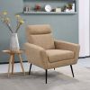 Mid Century Modern Upholstered Fabric Accent Chair;  Living Room;  Bedroom Leisure Single Sofa Chair (with Metal Legs);  TV armrest seat;  Suitable fo