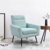 Mid Century Modern Upholstered Fabric Accent Chair;  Living Room;  Bedroom Leisure Single Sofa Chair (with Metal Legs);  TV armrest seat;  Suitable fo