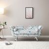 61'Width Modern Accent Velvet Upholstered Loveseat Settee Nailhead Trimming Curved Backrest Rolled Arms Couch with Removable Cushion Silver Metal Legs