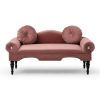 54' Width Modern Velvet Upholstered Loveseat Sofa Accent Bedside Entryway Bench Small Sofa 2 Seater Couch Settee for Living Room Bedroom Nail Head Tri