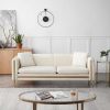 77.2' Modern Upholstered Velvet Sofa 3 Seater Couch with Removable Cushions Side Pocket Mid-Century Tufted Living Room Set Gold Metal Legs,2 Pillows I