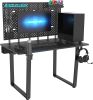 DEZCTOP Bifrost 120 47W x 28D Gaming PC Computer Desk with Shelves, Large Workstation for Gamers or Home Office with Pegboard, Built-in Cable Manageme