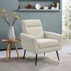 Mid Century Modern Upholstered Fabric Accent Chair, Living Room, Bedroom Leisure Single Sofa Chair (with Metal Legs), TV armrest seat, Suitable for Sm