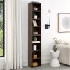 8-Tier Media Tower Rack, CD DVD Slim Storage Cabinet with Adjustable Shelves, Tall Narrow Bookcase Display Bookshelf for Home Office,Multi-functional
