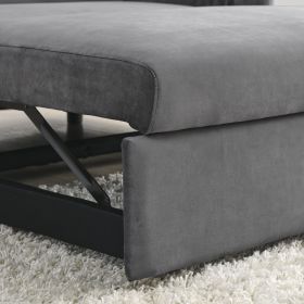 55" Modern Convertible Sofa Bed with 2 Detachable Arm Pockets; Velvet Loveseat Sofa with Pull Out Bed; 2 Pillows and Living Room Adjustable Backrest; (Color: as Pic)
