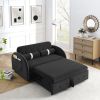Modern 55.5" Pull Out Sleep Sofa Bed 2 Seater Loveseats Sofa Couch with side pockets, Adjsutable Backrest and Lumbar Pillows for Apartment Office Livi