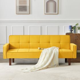 New Arrival Factory Gray Sofa Bed in Living Room Multi-function Leisure Sleeper Couch (Seating Capacity: Seats 2, Color: Yellow)