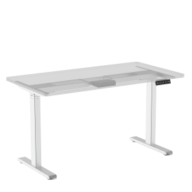 Height Adjustable Standing Desk Frame - Dual Motor Load 265lbs Electric Sit Stand Desk Stand Up Desk Heavy Duty 2-Stage Base for Home Office - Frame O (Color: White)
