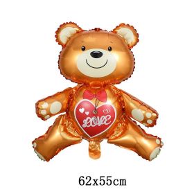 Double Bear Hug Heart Balloons Foil I Love You Wedding Valentine Day Marriage Event Party Balloon Decoration (Ballon Size: as show, Color: 1pc love bear)