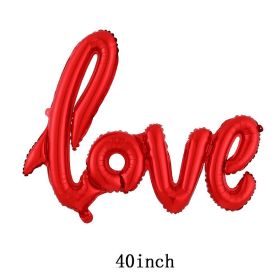 Double Bear Hug Heart Balloons Foil I Love You Wedding Valentine Day Marriage Event Party Balloon Decoration (Ballon Size: as show, Color: 1pc letter love)
