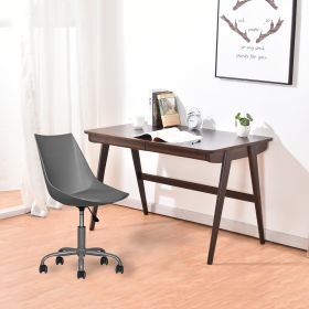 Home Office Desk Chair Computer Chair Fashion Ergonomic Task Working Chair with Wheels Height Adjustable Swivel PU Leather (Color: Grey)
