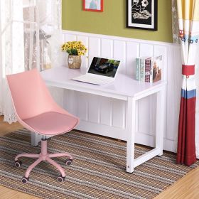 Home Office Desk Chair Computer Chair Fashion Ergonomic Task Working Chair with Wheels Height Adjustable Swivel PU Leather (Color: Pink)
