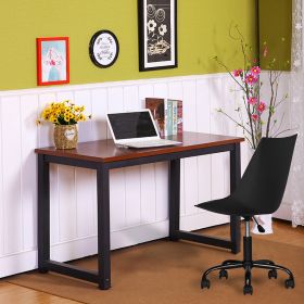 Home Office Desk Chair Computer Chair Fashion Ergonomic Task Working Chair with Wheels Height Adjustable Swivel PU Leather (Color: Black)
