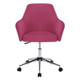 Home Office Chair ; Swivel Adjustable Task Chair Executive Accent Chair with Soft Seat (Color: rose red)