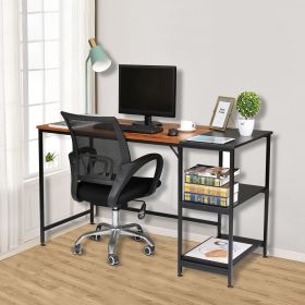 FCH Home Office Computer Desk, Study Writing Desk with Wooden Storage Shelf, 2-Tier Industrial Morden Laptop Table with Splice Board (Vintage Oak Fini (Length: 55 inches)