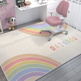 Children's Room Baby Crawling Blanket Stain-resistant Crystal Velvet Carpet (Option: Thrilling Rainbow 02-80x120cm)
