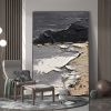 Hand Painted Oil Painting Large 3D Texture Black and Beige Painting Black Texture Painting Beige Minimalist Painting White Wall Art Abstract Paining W