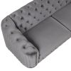 82" Mid Century Modern Sofa with Rubber Wood Legs; Velvet Upholstered Sofa Couch; Sofa with Thick Removable Seat Cushion;  3 Seater Sofa Couch for Liv