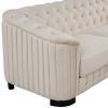 82" Mid Century Modern Sofa with Rubber Wood Legs; Velvet Upholstered Sofa Couch; Sofa with Thick Removable Seat Cushion;  3 Seater Sofa Couch for Liv