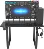 DEZCTOP Bifrost 120 47W x 28D Gaming PC Computer Desk with Shelves, Large Workstation for Gamers or Home Office with Pegboard, Built-in Cable Manageme