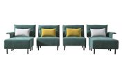 HQ-281 Sofa Couch, Mid-Century Suede Seat for Living Room